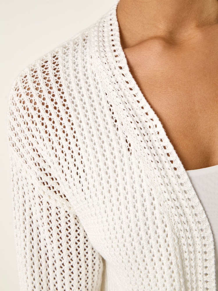 أبيض - سترة كارديغان محبوكة بغرز من Roman - صورة 5 من 5 أبيض - سترة كارديغان محبوكة بغرز من Roman - صورة 5 من 5