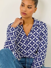 Roman Blue Geo Print Shirt - Image 4 of 5