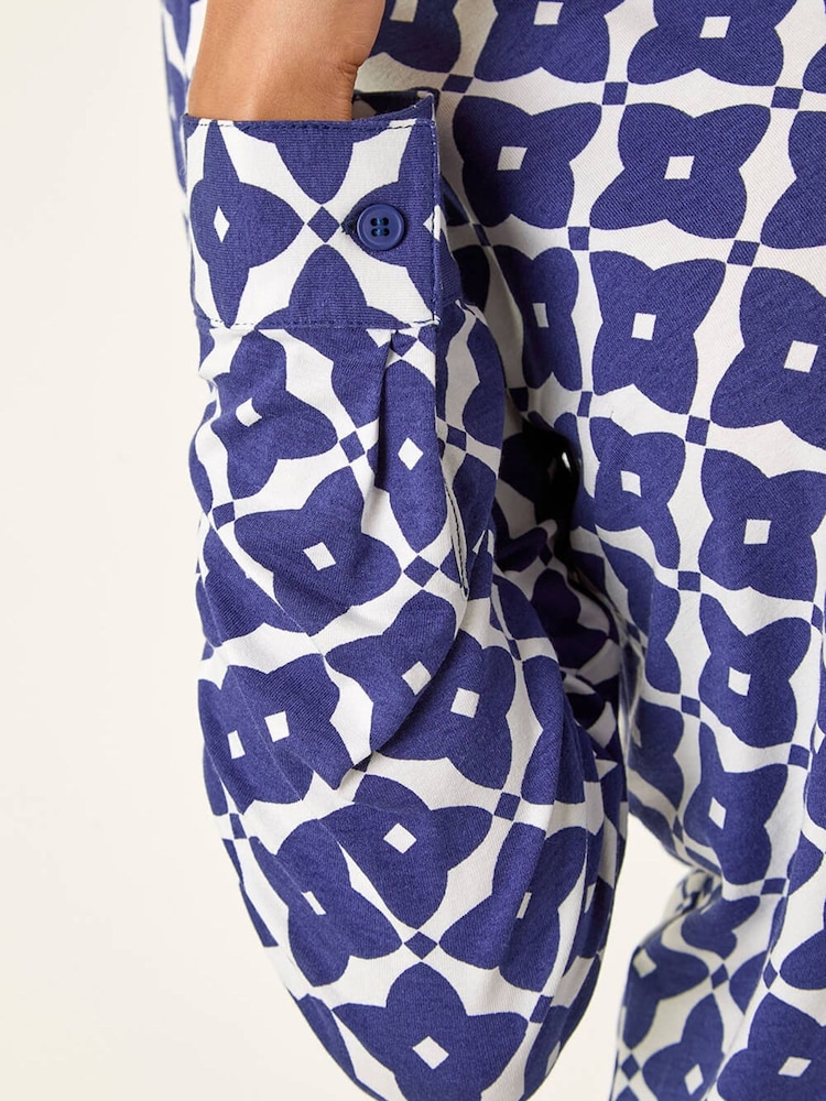 Roman Blue Geo Print Shirt - Image 5 of 5