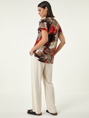 Roman Orange Leaf Pintuck Top - Image 3 of 5