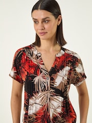 Roman Orange Leaf Pintuck Top - Image 4 of 5