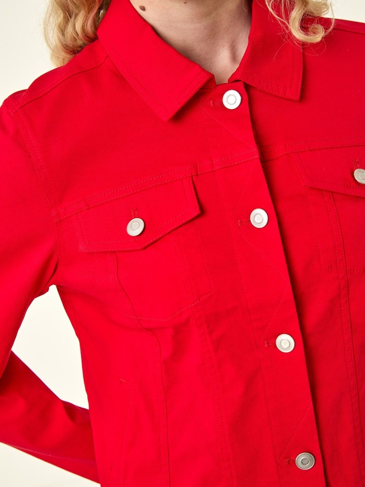 Roman Bright Red Stretch Pocket Detail Jacket - Image 6 of 6 Roman Bright Red Stretch Pocket Detail Jacket - Image 6 of 6