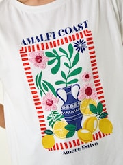 Roman White Placement Print Beaded T-Shirt - Image 5 of 5