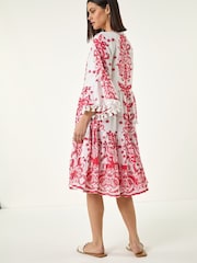 Roman Pink Bead Detail Smock Dress - Image 3 of 5