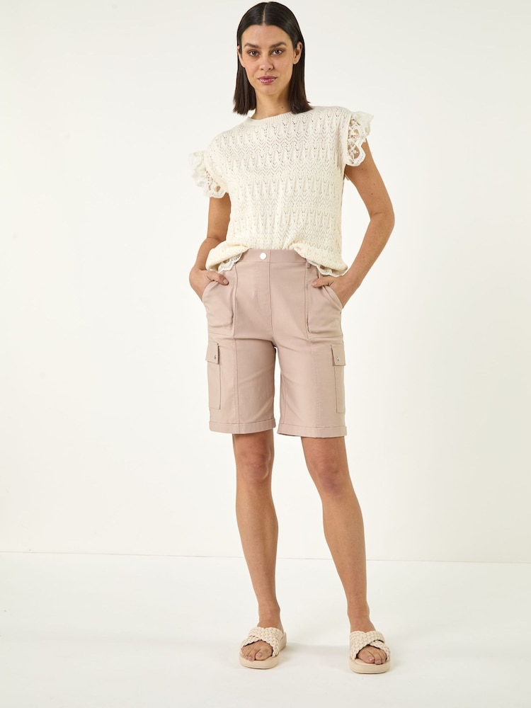 Roman Natural Cargo Front Seam Shorts - Image 2 of 5