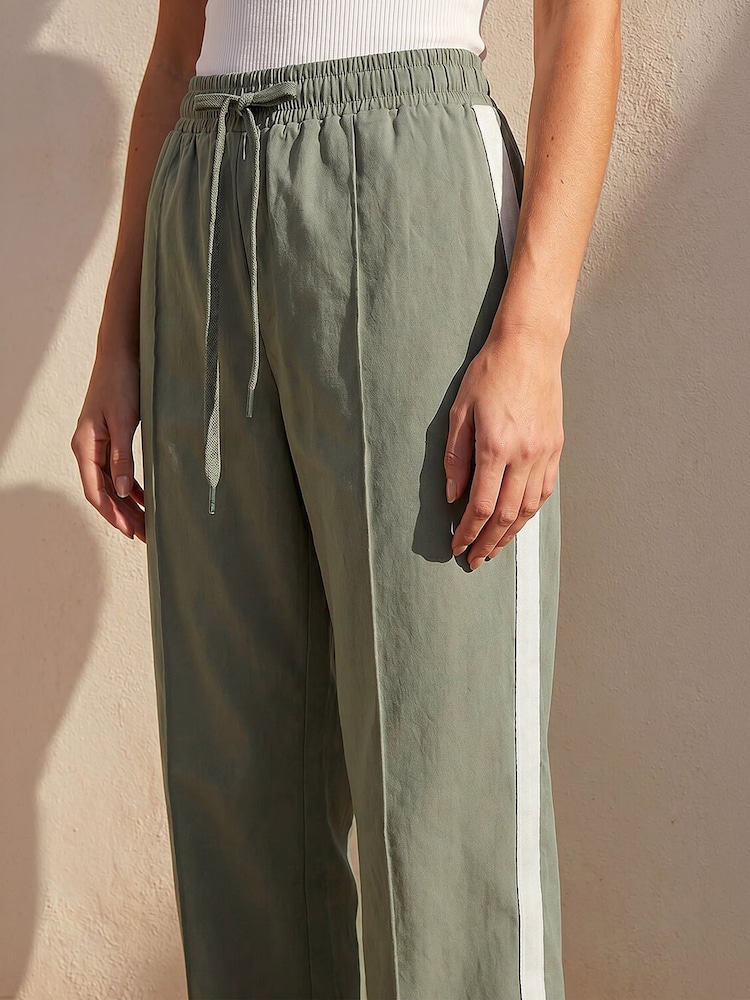 Roman Green Tie Waist Bengaline Trousers - Image 5 of 5 Roman Green Tie Waist Bengaline Trousers - Image 5 of 5