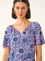 Roman Textured Floral Top - 5şəkildən 4 şəkil