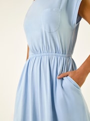 Roman Blue T-Shirt Pocket Detail Midi Dress - Image 5 of 5