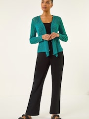 Roman Blue Textured Knit Shrug - Image 2 of 5