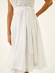 Roman White Premium Beaded Dress - Image 5 of 5