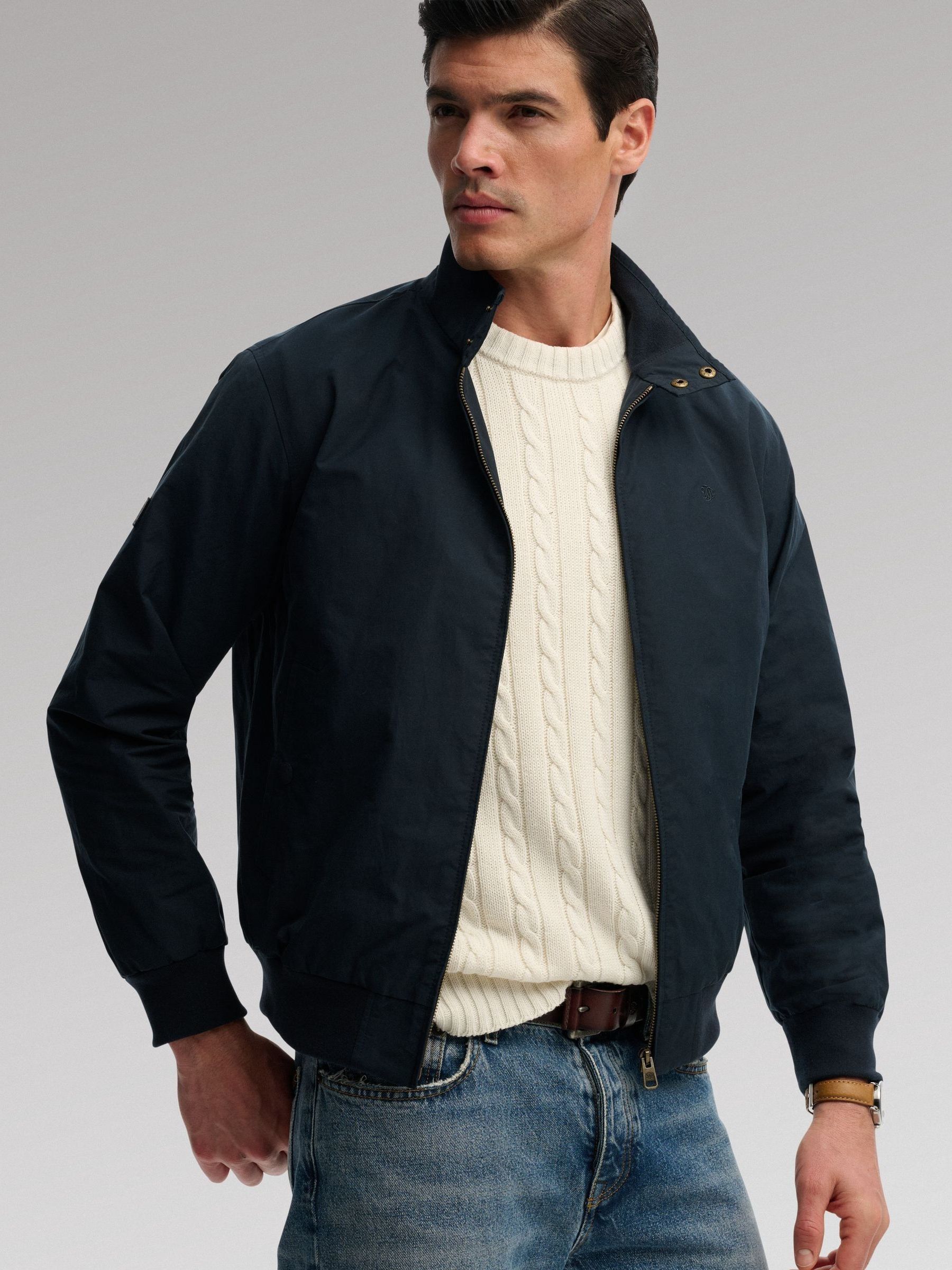 Superdry Men's Blue Classic Harrington Jacket - Image 1
