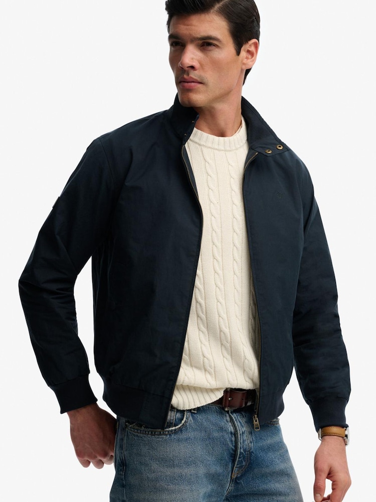 Superdry Blue Classic Harrington Jacket - Image 1 of 6