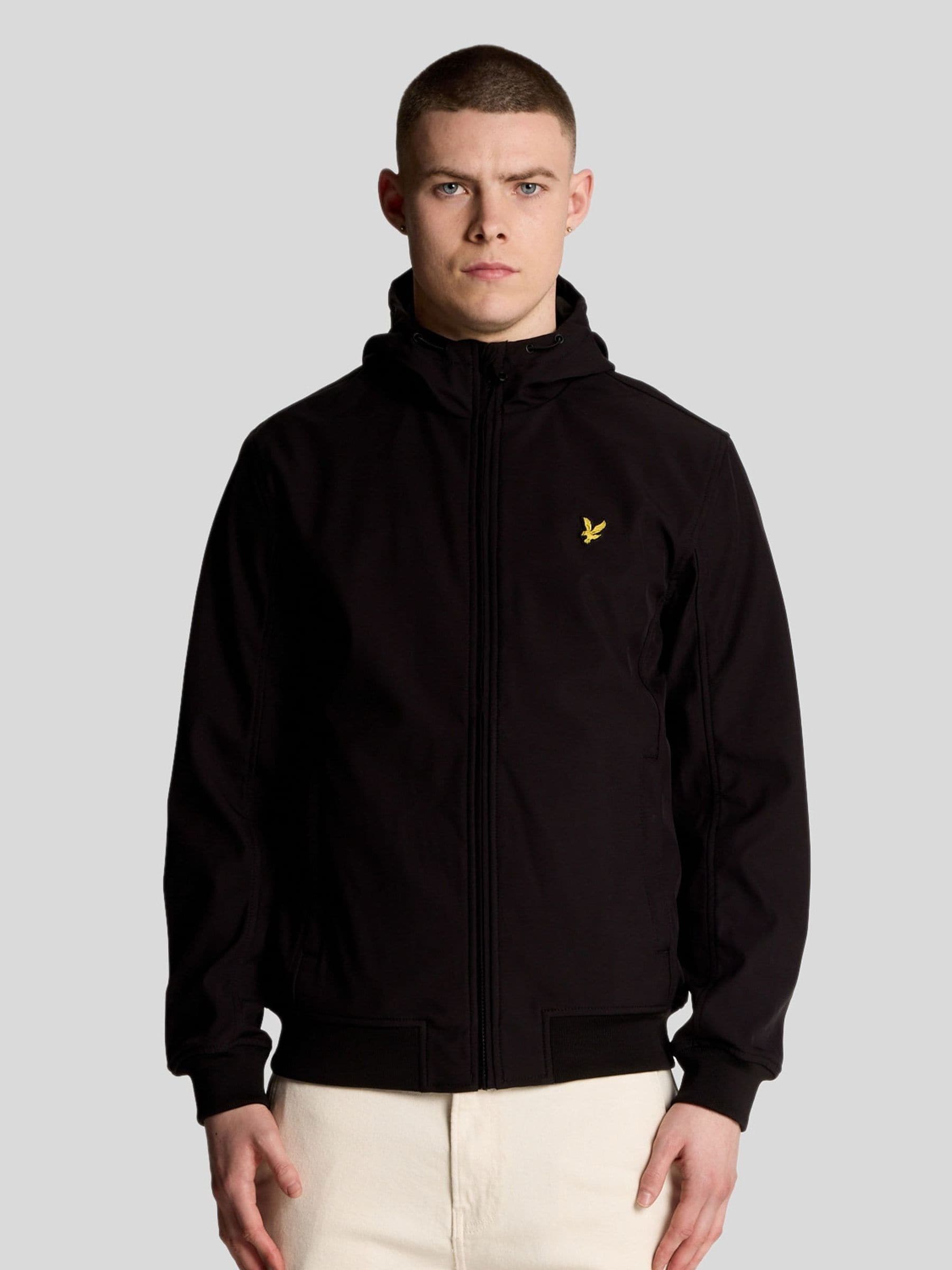 Lyle & Scott Men's Black Mesh Back Softshell Hoodie - Image 1