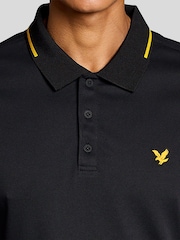Lyle & Scott Black Golf 1874 Tipped Tech Polo Shirt - Image 4 of 6