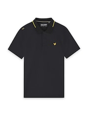 Lyle & Scott Black Golf 1874 Tipped Tech Polo Shirt - Image 6 of 6