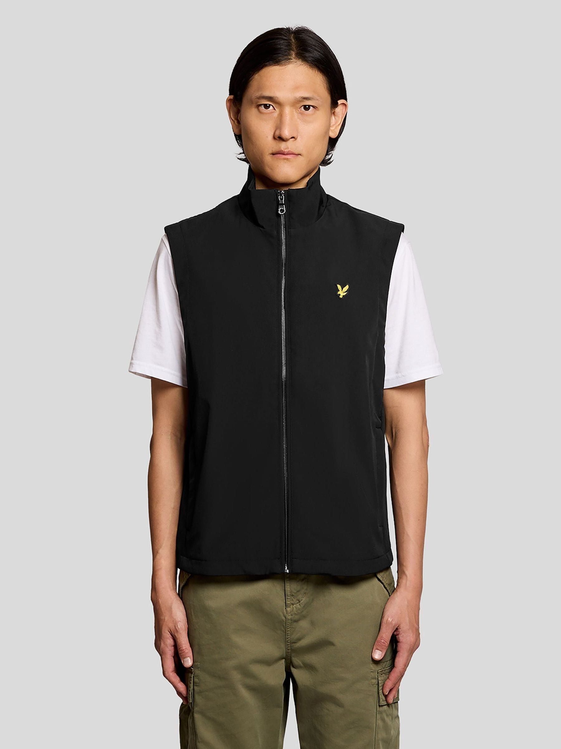 Buy Lyle & Scott Black Mesh Back Softshell Funnel Neck Gilet from