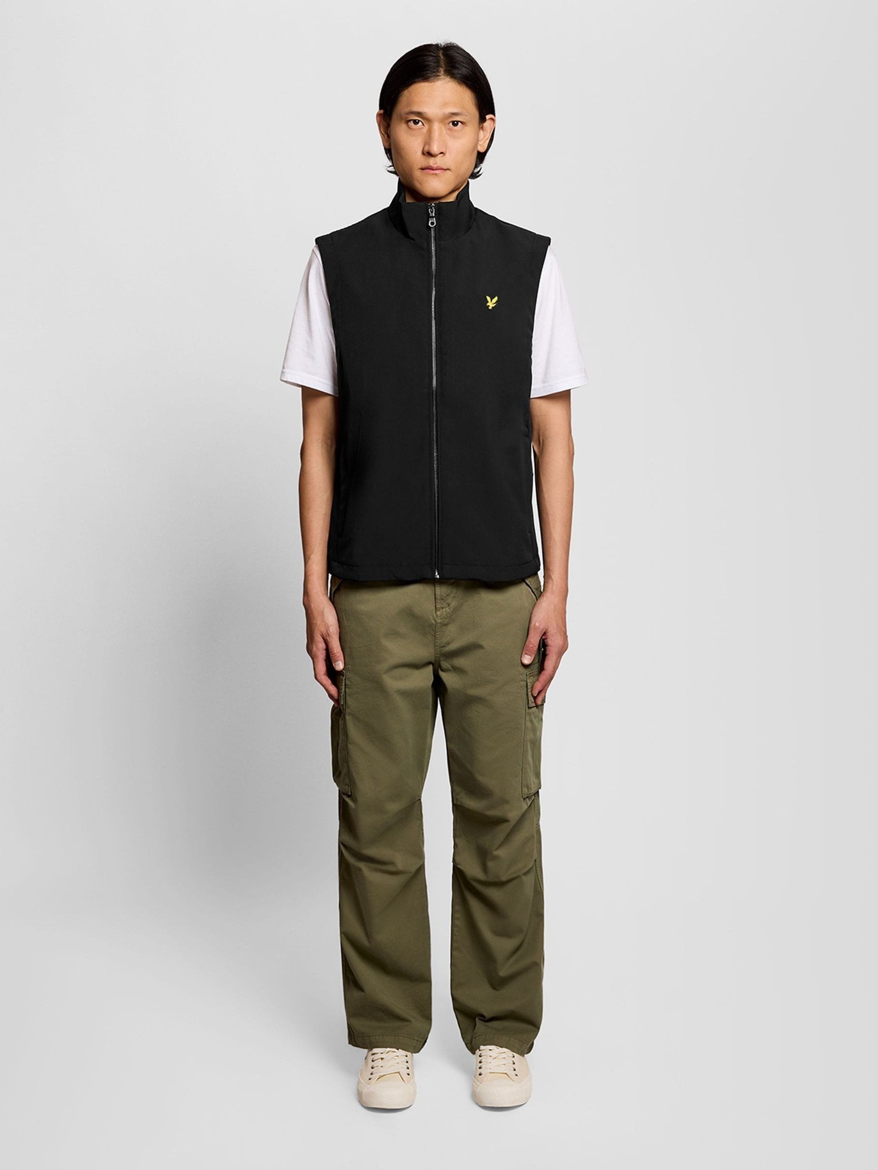 Buy Lyle & Scott Black Mesh Back Softshell Funnel Neck Gilet from