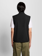 Lyle & Scott Black Mesh Back Softshell Funnel Neck Gilet - Image 4 of 6
