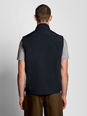Lyle & Scott Blue Mesh Back Softshell Funnel Neck Gilet - Image 4 of 6