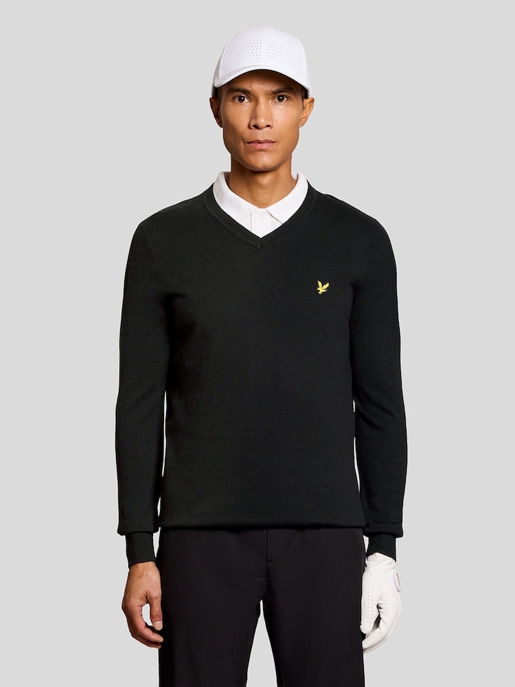 Lyle & Scott Black Golf 1874 V-Neck Pullover - Image 1 of 6