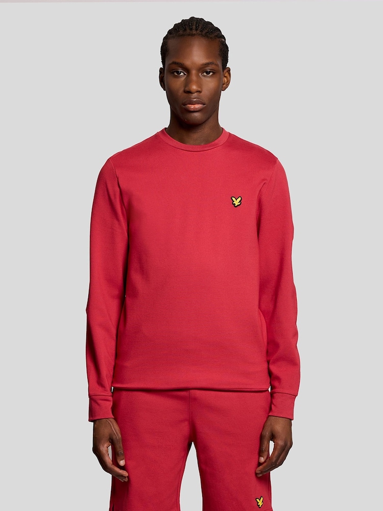 Lyle & Scott Red Crew Neck Fly Fleece - Image 1 of 6