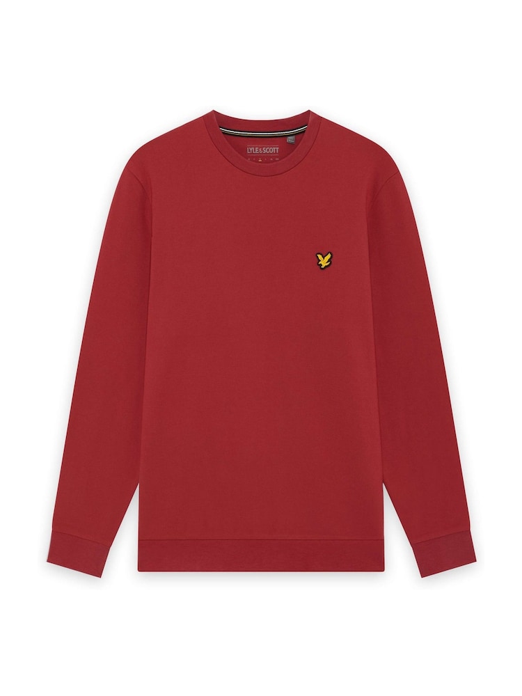 Lyle & Scott Red Crew Neck Fly Fleece - Image 6 of 6