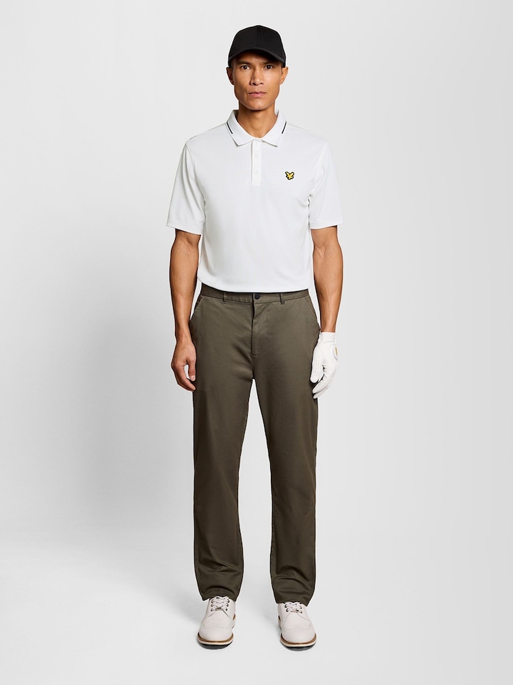 Lyle & Scott White Golf 1874 Tipped Tech Polo Shirt - Image 2 of 6