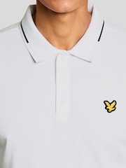 Lyle & Scott White Golf 1874 Tipped Tech Polo Shirt - Image 4 of 6