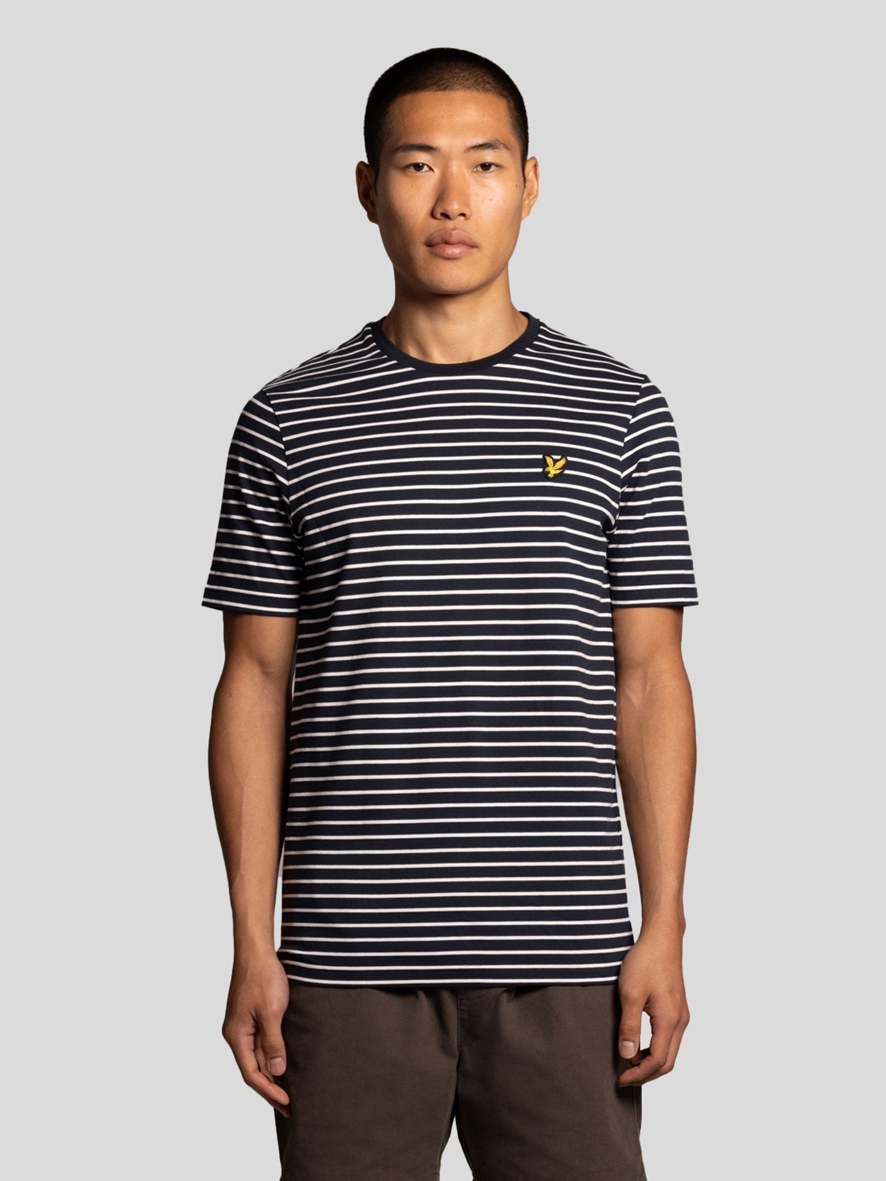 Lyle & Scott Men's Blue Breton T-Shirt - Image 1