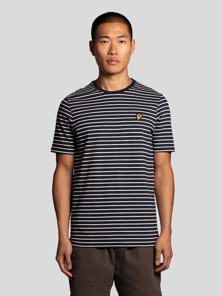 Lyle & Scott Blue Breton T-Shirt - Image 1 of 5