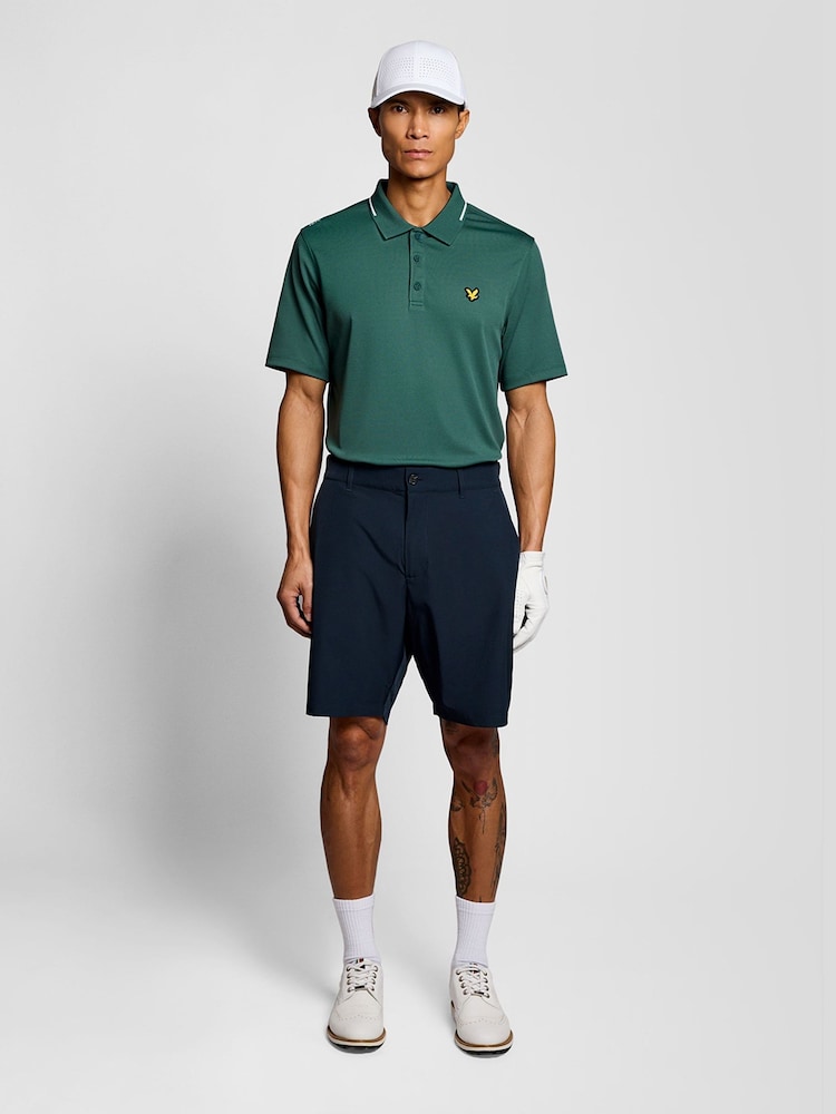 Lyle & Scott Green Golf 1874 Tipped Tech Polo Shirt - Image 2 of 6