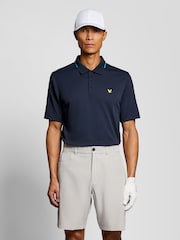 Lyle & Scott Blue Golf 1874 Tipped Tech Polo Shirt - Image 1 of 6