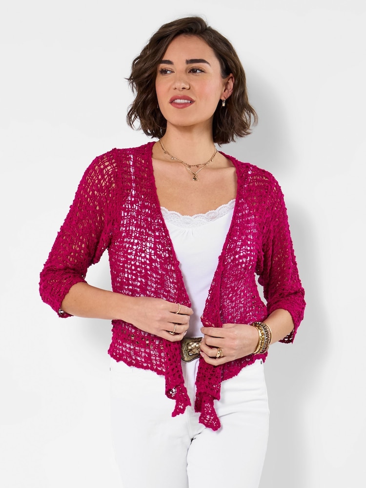 粉红色 - Joe Browns Fresh and Fancy Popcorn Cardigan - 4的图像4｝