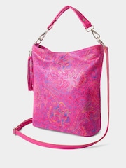Joe Browns Pink Carnival Nights Print Suede Bag - Image 2 of 5