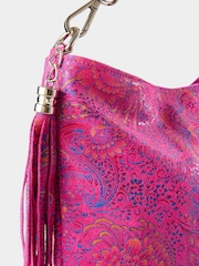 Joe Browns Pink Carnival Nights Print Suede Bag - Image 3 of 5