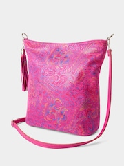 Joe Browns Pink Carnival Nights Print Suede Bag - Image 4 of 5