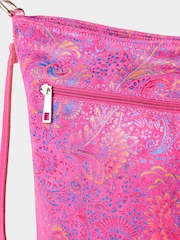 Joe Browns Pink Carnival Nights Print Suede Bag - Image 5 of 5