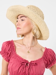 Joe Browns Brown Pearl Trim Western Hat - Image 2 of 5