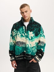 Cotton On Green Quarter Zip Teddy Fleece - Image 1 of 4
