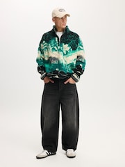 Cotton On Green Quarter Zip Teddy Fleece - Image 4 of 4