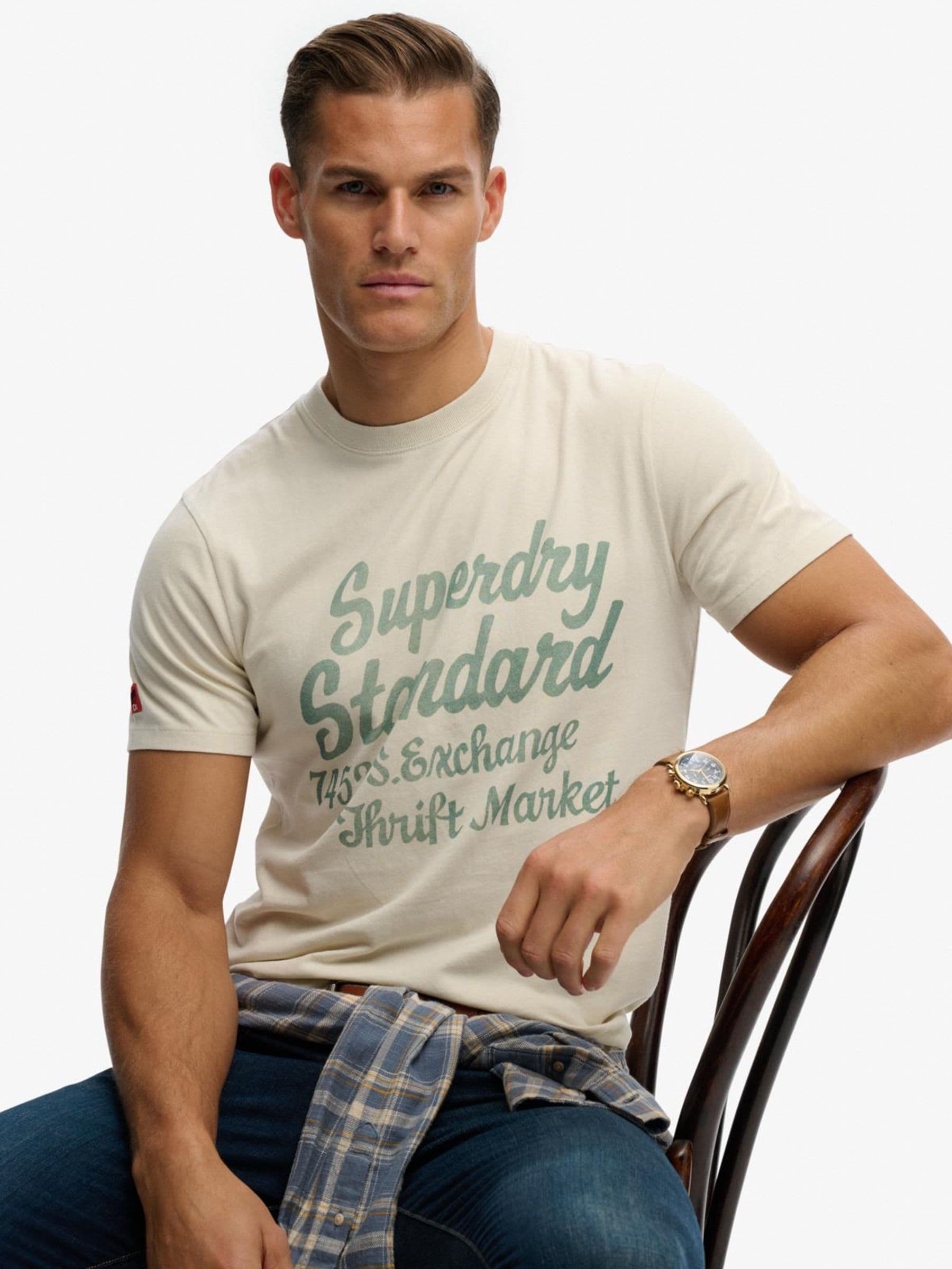 Superdry Men's Beige T-Shirt Industry Worker - Image 2