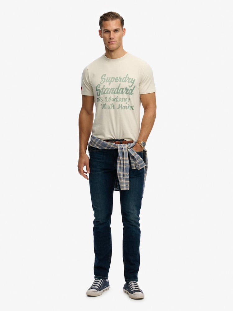 Superdry Cream Industry Worker Relaxed T-Shirt - Image 2 of 4