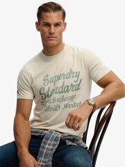 Superdry Cream Industry Worker Relaxed T-Shirt - Image 3 of 4