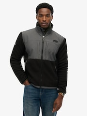 Superdry Black Polar Hybrid Trekker Fleece - Image 1 of 5