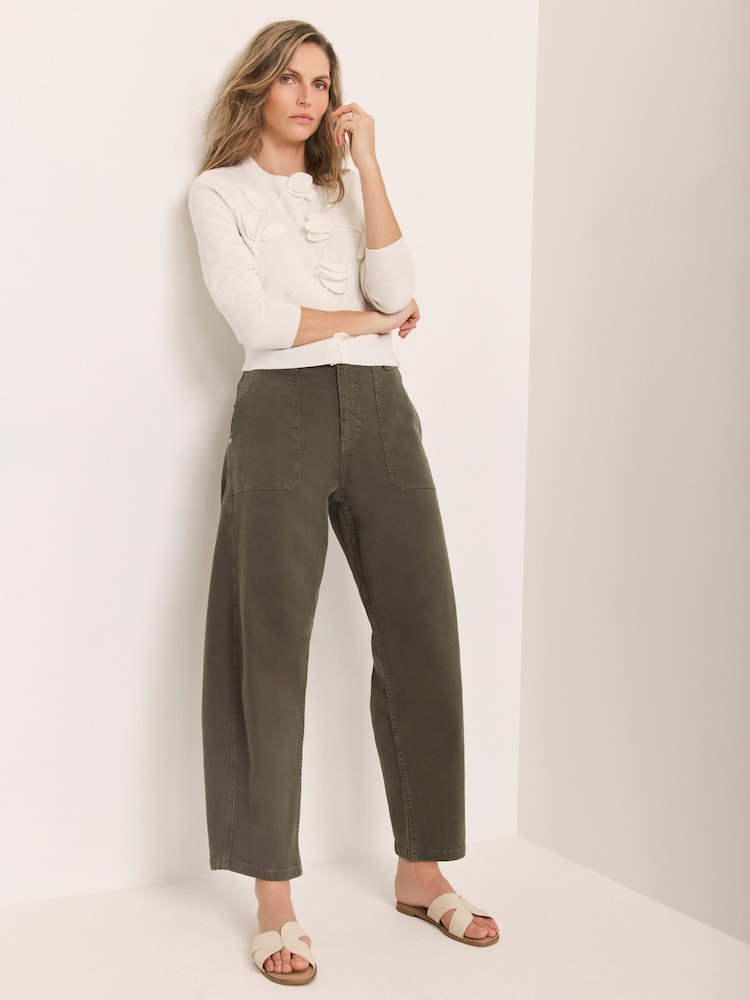 Mint Velvet White Floral Applique Popper Cardigan - Image 2 of 4