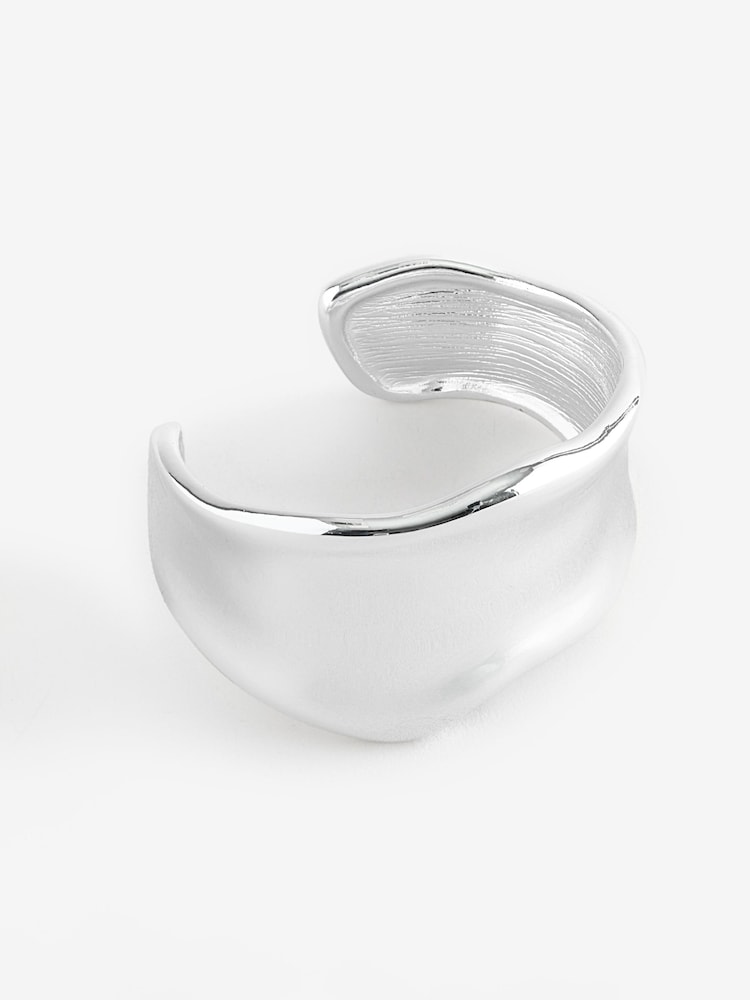Orelia London Silver Statement Molten Metal Cuff Bracelet - Image 2 of 2