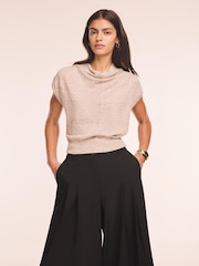 Mint Velvet Natural Linen Blend Sleeveless Knit Top - Image 1 of 8