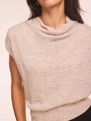 Mint Velvet Natural Linen Blend Sleeveless Knit Top - Image 4 of 8