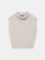 Mint Velvet Natural Linen Blend Sleeveless Knit Top - Image 7 of 8