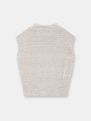 Mint Velvet Natural Linen Blend Sleeveless Knit Top - Image 8 of 8